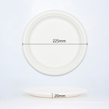 100% Biodegradable Eco-Friendly Sugarcane Bagasse Disposable 9′′ Round Plate